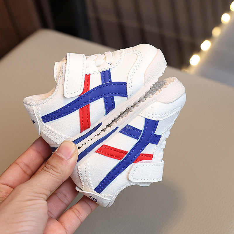 Kids' athletic shoes: new spring/autumn  collection - boys' white sneakers, girls' casual shoes, first walking shoes, and skate shoes