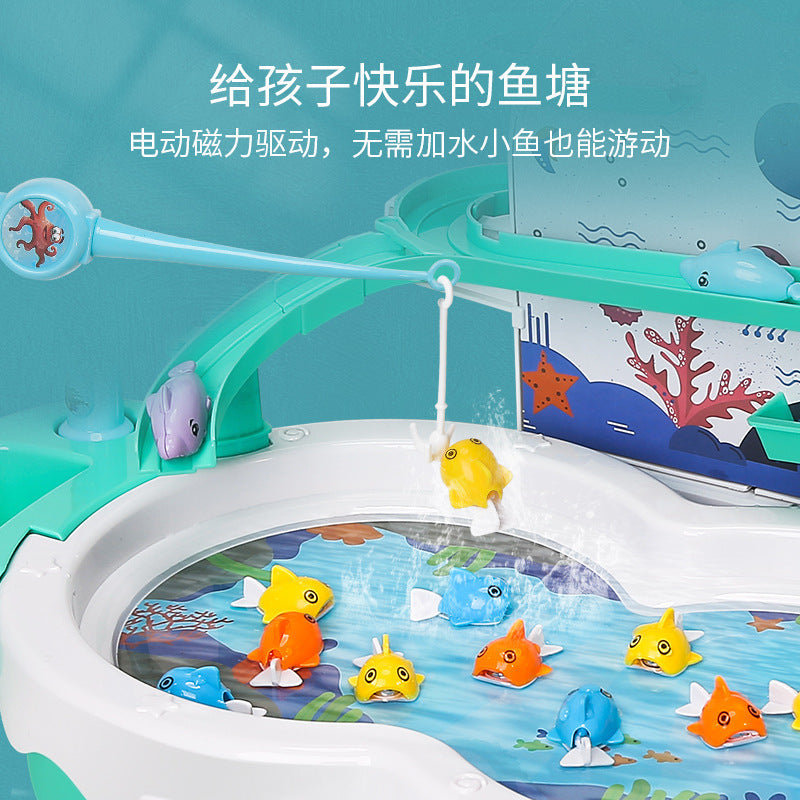 Multifunctional floating fishing game toy - magnetic fishing board, electric fishing, kids' toy for boys and girls, tabletop game