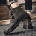Boots for men 2025 mid-top men's new arrival trendy men's shoes british style workwear leather boots men's high-top leather shoes winter