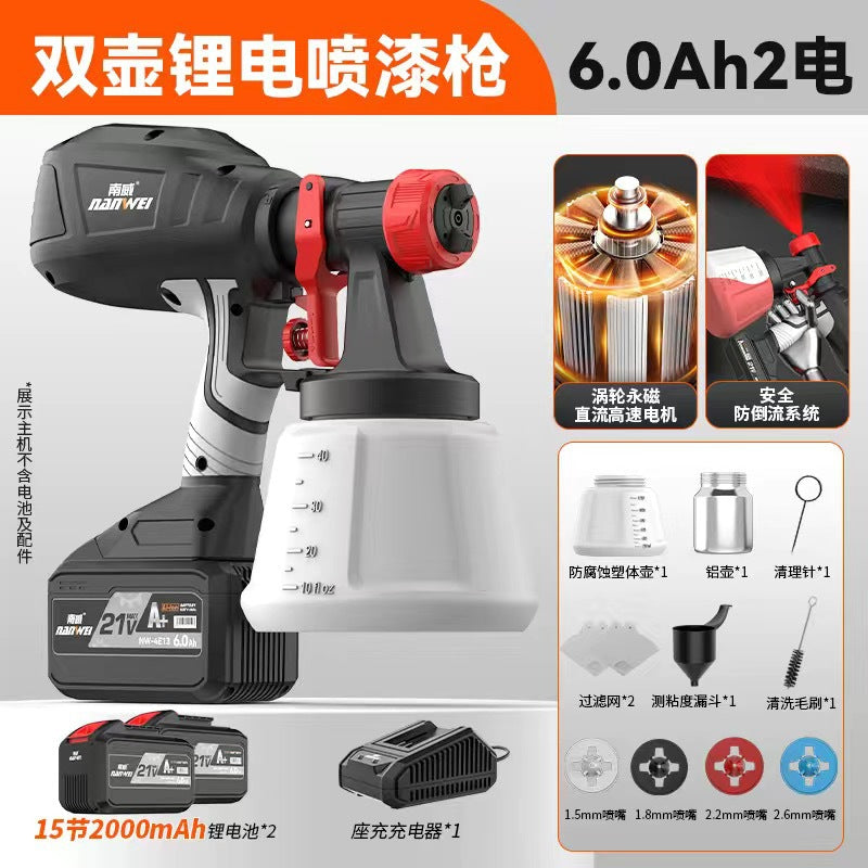 Nanwei electric paint gun paint latex paint spray gun sprayer for home lithium electric paint machine atomization disinfection watering can