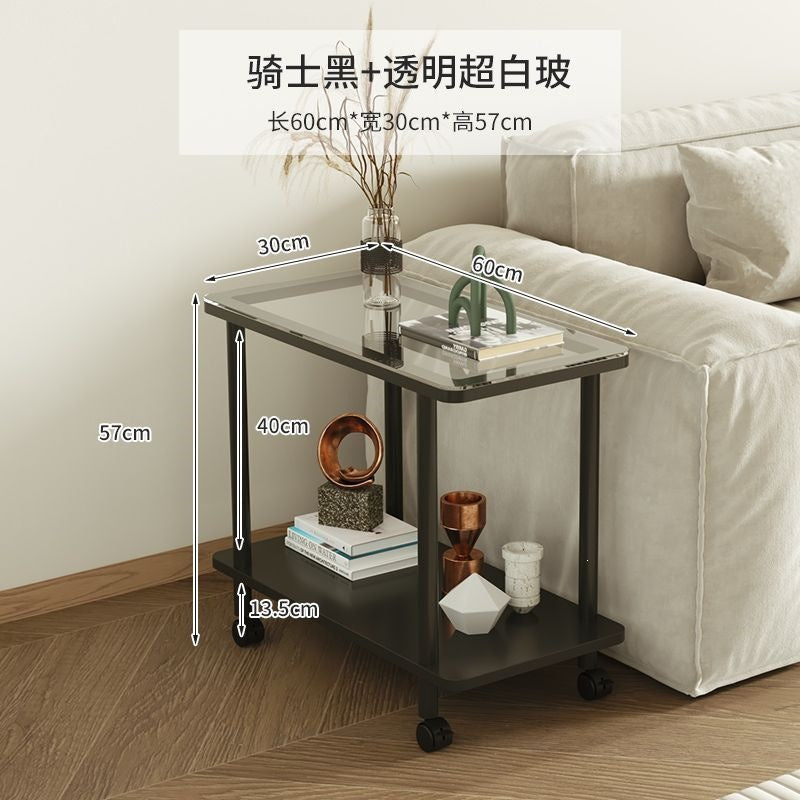 Movable small side table with slit storage rack, accessible luxury simple corner table, small table, sofa side coffee table, for home tea table