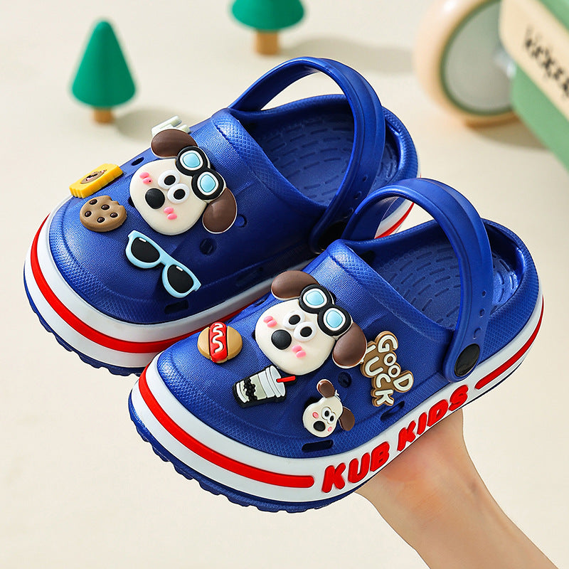 Kids slippers boys and girls summer baby clogs eva soft bottom indoor beach shoes children's sandals river tracing