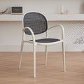 Scandinavian dining chair plastic imitation rattan chair stackable cut out armchair negotiation chair high backrest with accessible luxuryfor home
