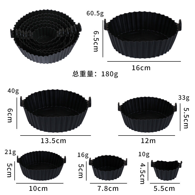 hot-selling silicone baking pan, high temperature resistant air fryer, easy to clean round baking mold, for home silicone baking pan
