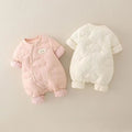 Newborn autumn/winter new arrival: minimalist lightweight cotton-padded romper - winter baby onesie for outdoor crawling, cute winter outfit