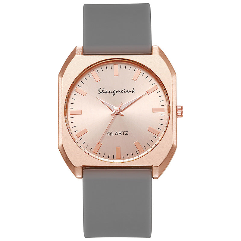 Stylish square minimalist quartz silicone strap watch - a high-value gift for students and women