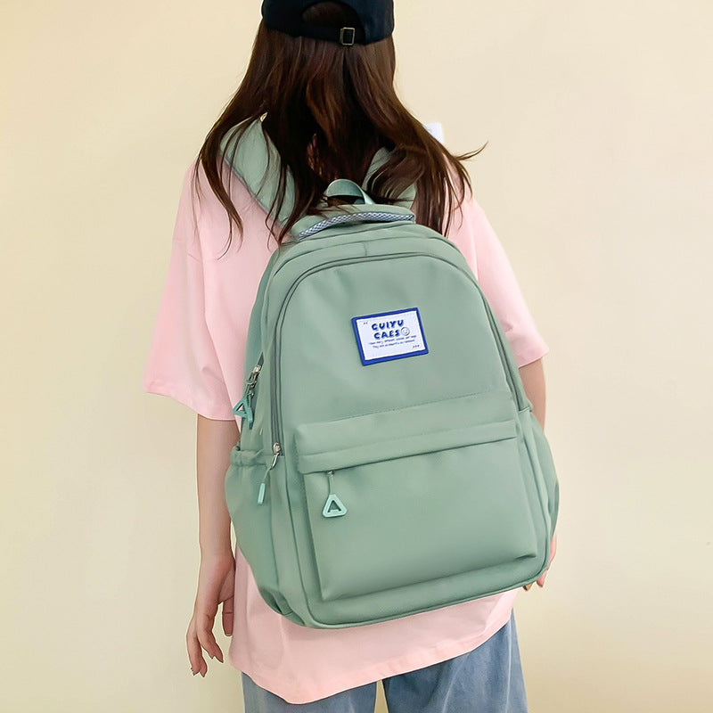Student schoolbag female junior high school student 2025 new nylon material female college student adolescent male backpack