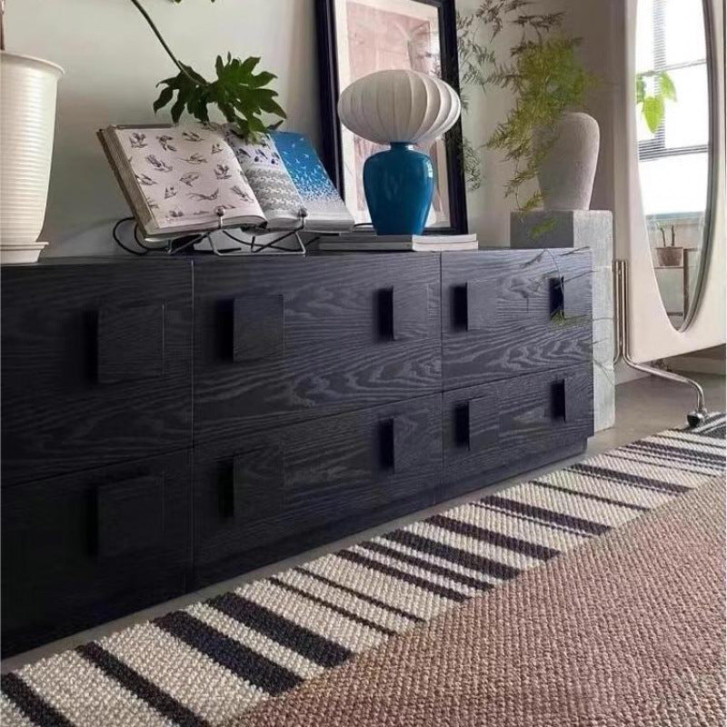 Solid wood TV cabinet, living room storage, medieval module side cabinet, American retro multi-functional floor-to-ceiling card cabinet, movable