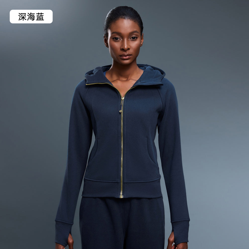 Autumn winter yoga outwearlong sleeves silmslimming looksweatshirtjacketfleece-lined zipper cardigantopsd25132