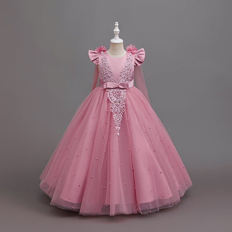 fashionable girl dress shawl elegant clothing girl dress kids princess dress new arrival