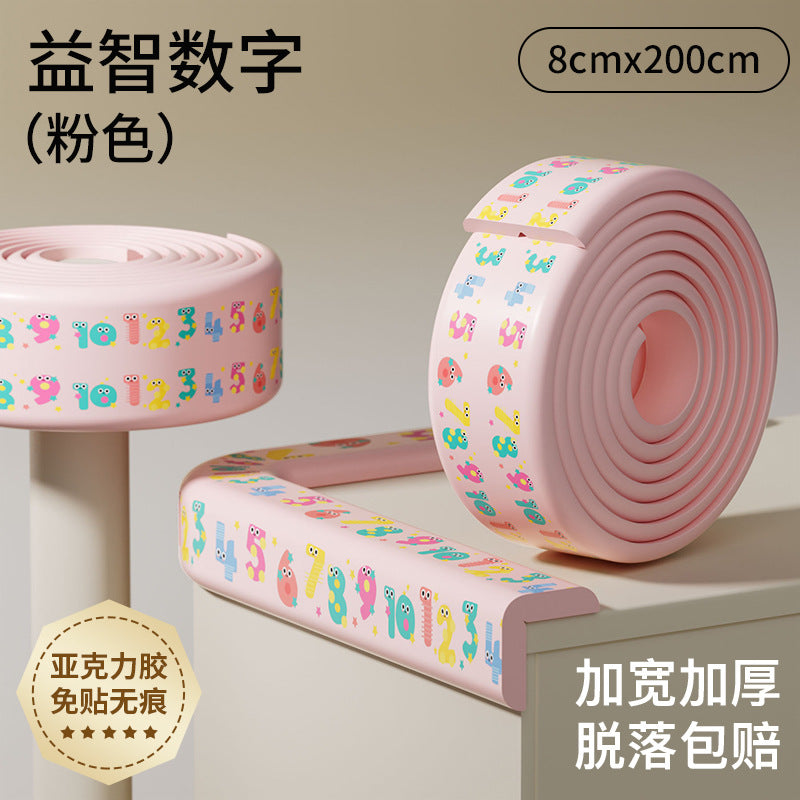 Printed baby thickened anti-collision strips, infant home use, children's anti-bump and anti-collision stickers, kindergarten table corner protectors