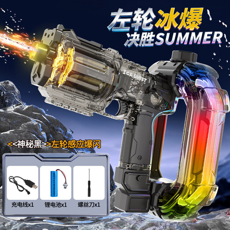 new revolver electric ice blast energy ring fully automatic continuous large capacity cool sound effect lighting water gun
