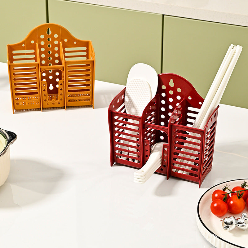 Chopstick cage for home multi-function drain rack chopstick barrel kitchen tableware spoon storage box can be wall mounted no punching