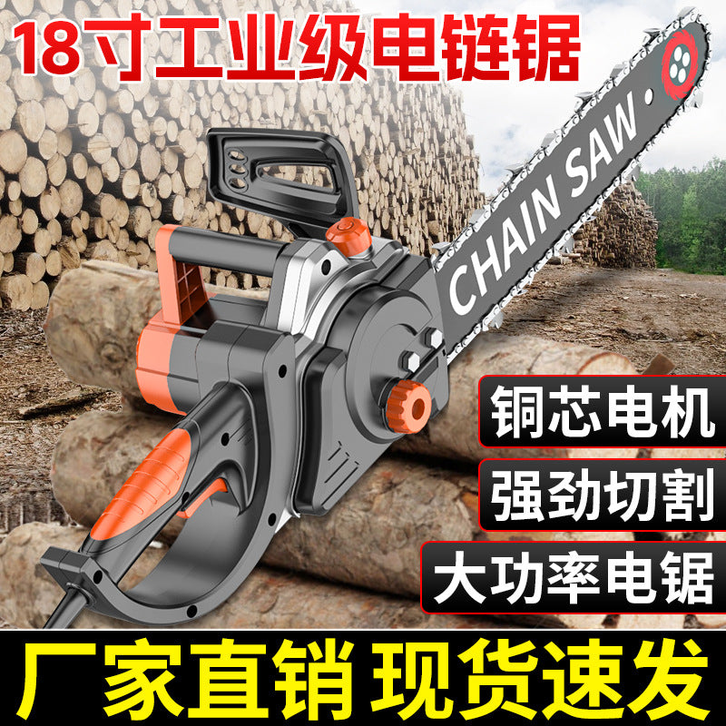 Chuangyi electric chain logging saw high power for home saw wood handheld 220v small electric chain saw electric chain saw