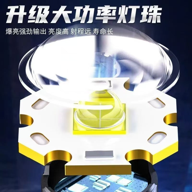 Cross-border explosive strong light flashlight outdoor super bright long-distance shooting P50 flashlight telescopic focusing high-power portable flashlight