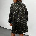 Casual stand-up collar hot stamping polka dot straight-leg skirt casual lantern sleeve casualwork clothing women's clothing 1688 supply