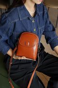Genuine leather women's bag 2024 new fashion shoulder bag small trendy ladies' phone bag soft leather versatile european and american style crossbody bag