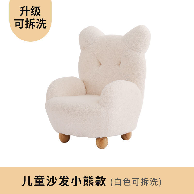 Kids sofa bear small sofa cute baby single cartoon seat mini lazy stool lambswool chair