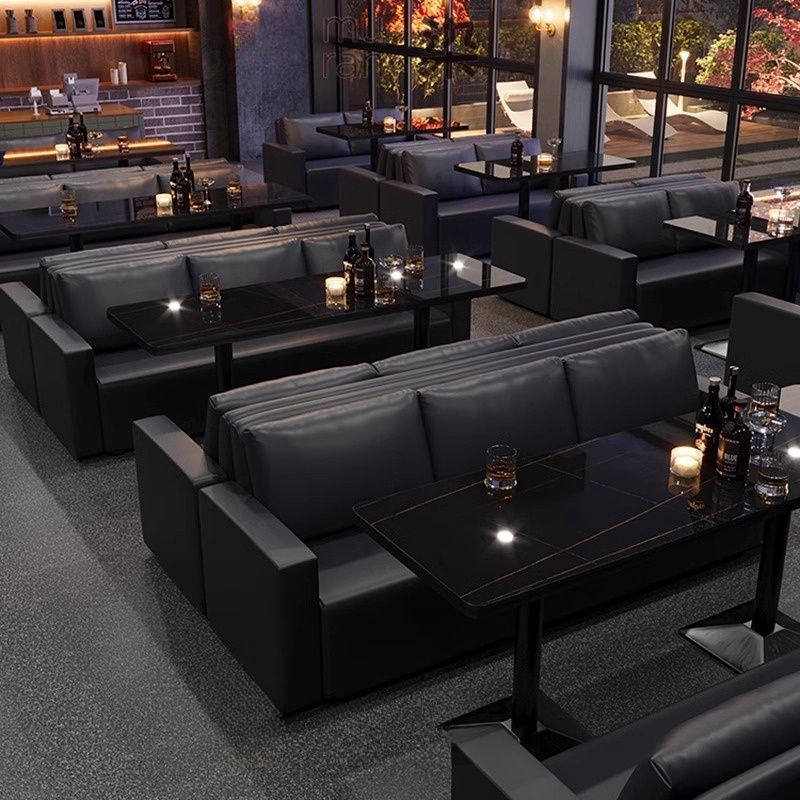 Bar booth sofa barbecue milk tea shop camping style qing bar music restaurant bar tavern cafe table and chair combination