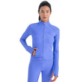 Vertical rib 2.0 high elastic tight moisture-absorbing yoga outwear sports running zipper shortjacketdaw006