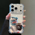 Lazy doll resident fish drinking coffee suitable for apple 17 mobile phone case sand sculpture niche iphone16 protective cover 12