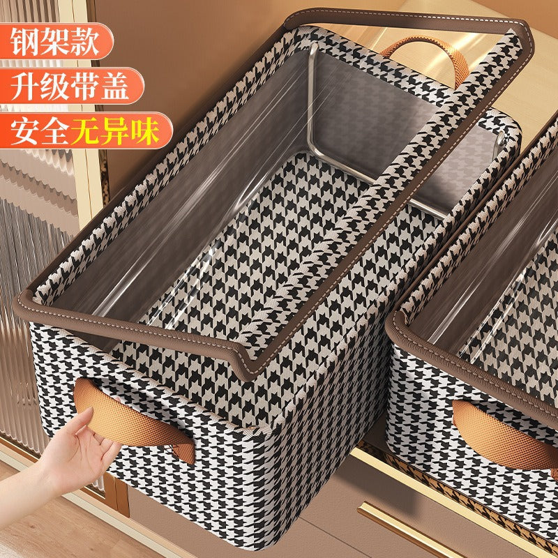 Qiandongge steel frame household storage box clothing with lid foldable wardrobe storage box sorting clothes clothes pants