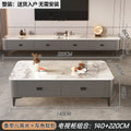 Coffee table and tv cabinet combination chanel slate + gray cabinet black airplane legs 140+220