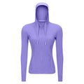 new women's activewear hooded jacket - slim fit, shaping, zip-up, stretchy running & yoga outerwear s2088