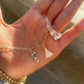 Christmas necklace wholesale: cross-border hot seller - fashionable enamel snowflake bell christmas tree pendant, simple and versatile necklace