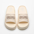 Women's summer slides 2026 new fashion rhinestone platform chunky sole height increasing non-slip beach thong sandals