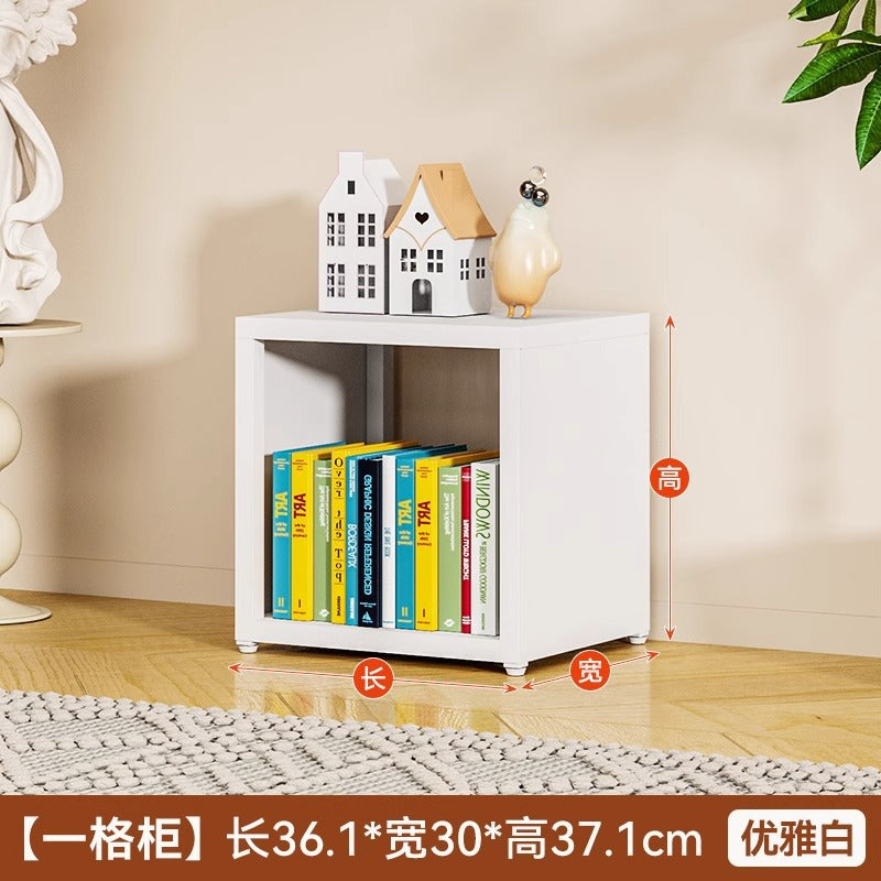 Freestanding steel bookcase for home use - modular grid design, wall-mounted or freestanding, multi-tier bookshelf, children's iron art storage rack