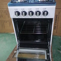 White 500mm wide four-burner gas stove with gas oven, manual ignition, export-grade, dropshipping available