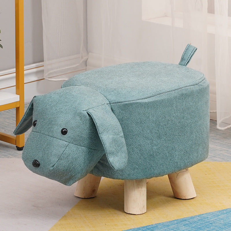 Elephant stool - kids' animal stool - solid wood shoe bench - creative small stool - home living room cartoon cute low stool