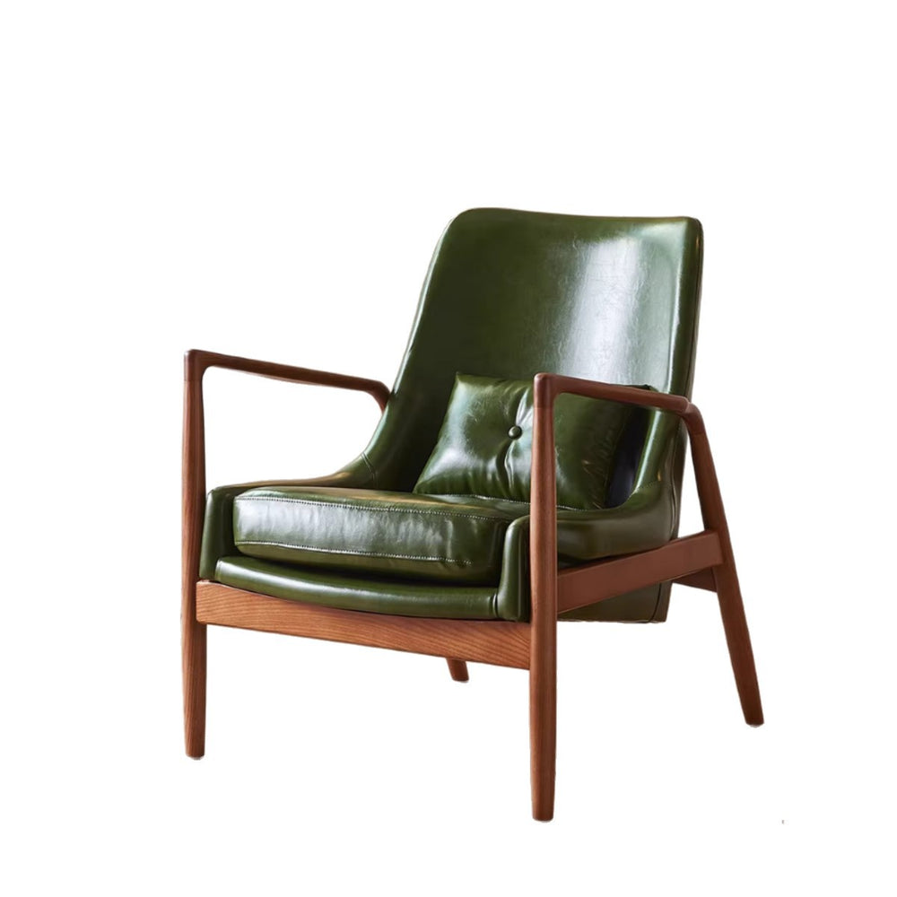 Scandinavian european casual solid wood sofa chair balcony living room lazy chair lounge chair casual chair footrest single sofa chair