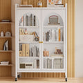 Steel bookcase with door kids bookshelf floor-standing dust-proof storage cabinet living room display cabinet iron art storage rack storage cabinet
