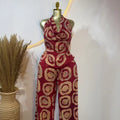 European and american cross-border women's fashion:  summer new collection - vintage print, backless sleeveless top & wide-leg pants set