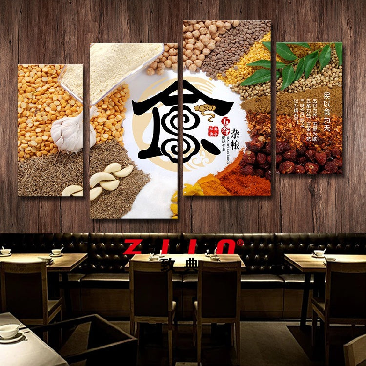 Hotel decorative painting hot pot restaurant box hanging painting creative restaurant barbecue shop seasoning wall background mural