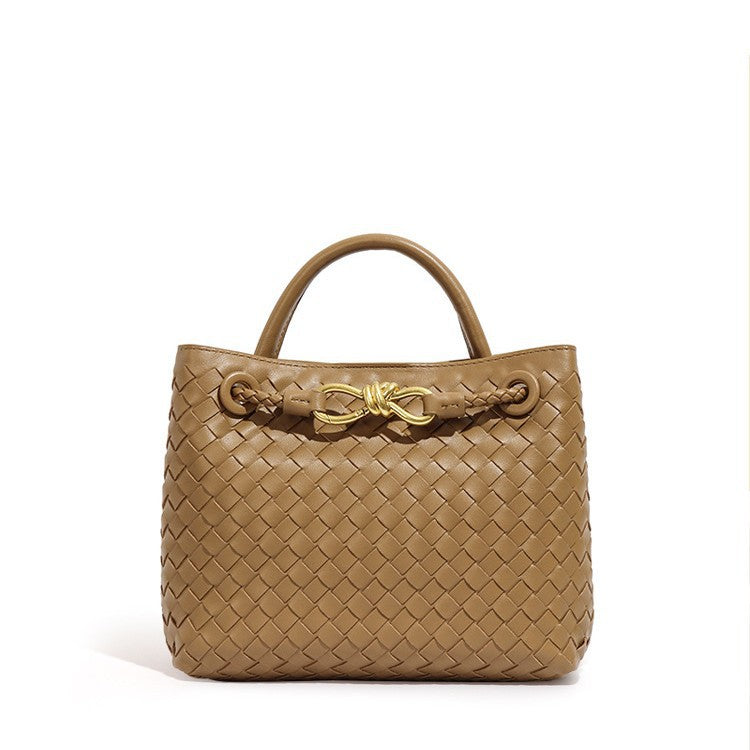 high-quality textured large-capacity handbag, hand-woven bag, personalized simple shoulder messenger women's bag