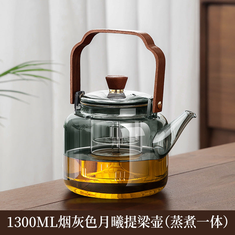 Tea kettle thickened glass handle kettle large capacity tea maker steaming all-in-one health-preserving kettle electric ceramic stove bubble tea kettle
