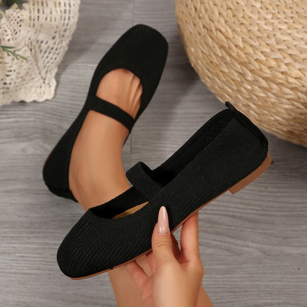 New arrival: women's lightweight fashionable knitted mesh flats - breathable, slip-on, perfect for work or casual wear