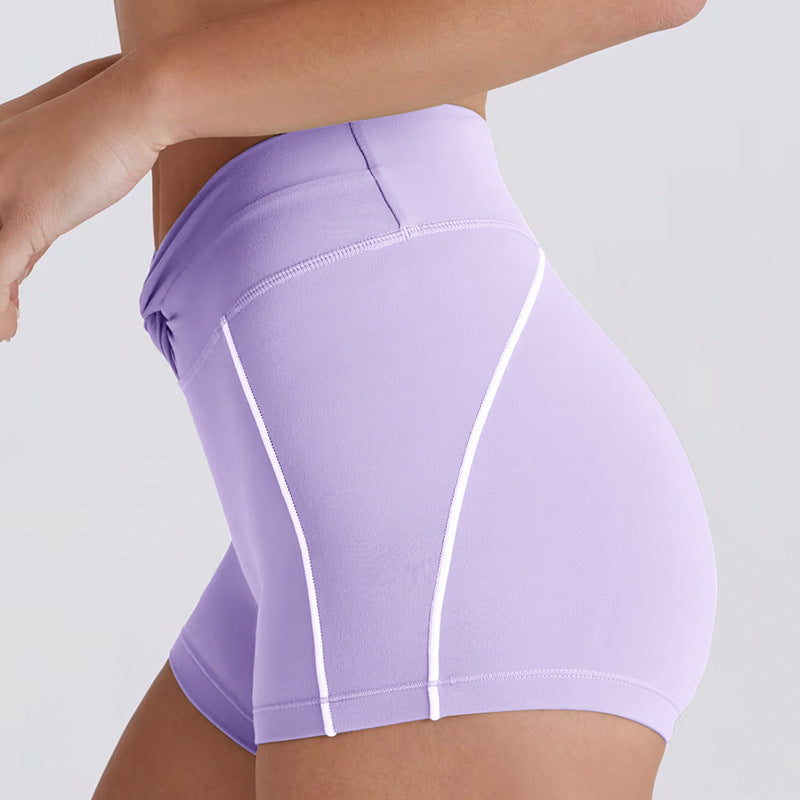 peach butt color matching tummy tightening tight yoga pants women's outwear running sports quick-drying fitness pants half lengthshorts