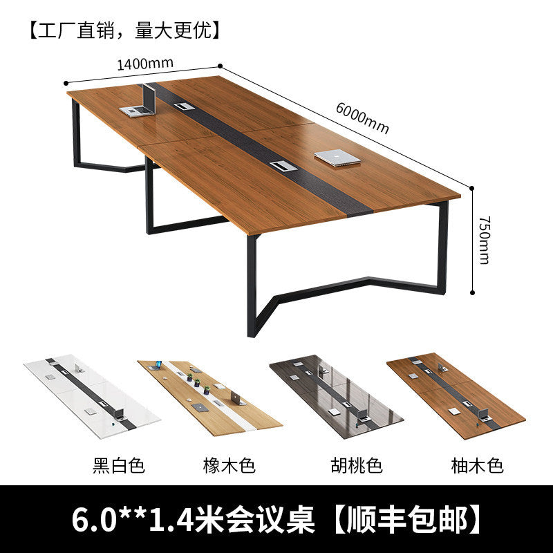 Conference table long table casual modern negotiation table workbench large bench table conference room office desk and chair combination