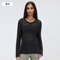 Women's long-sleeve yoga top - loose fit, breathable, activewear, casual running t-shirt, lightweight - d26101