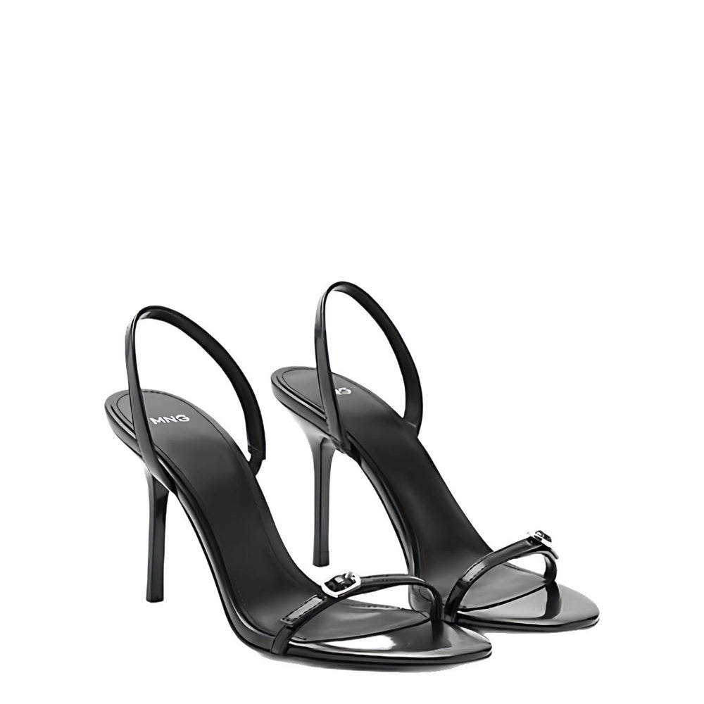Mng mango 2026 summer new women's one-strap buckle versatile black high heel back strap sandals