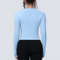 new arrival sports nude waist silmlong sleeves breathable yoga clothes t-shirt running training fitness tops for women