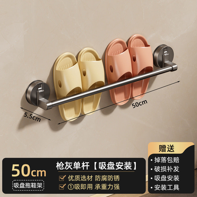 Bathroom slipper rack, bathroom toilet door, no punching, wall-mounted drain rack, shoe storage handy gadget