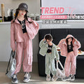 Girls' activewear set -  spring/autumn collection: stylish and trendy new arrivals for kids and teens. featuring new, loose-fit cargo pants for a cool and edgy look
