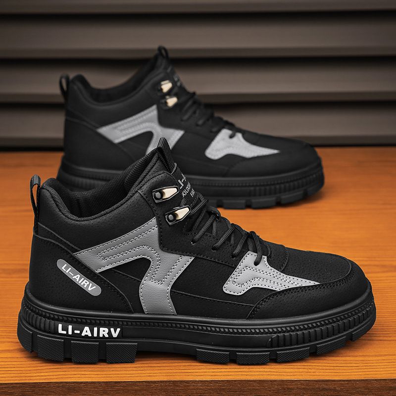 Boots for men 2024new arrivalspring high-top casualwinter youth white shoes mid-top heightening workwear boots