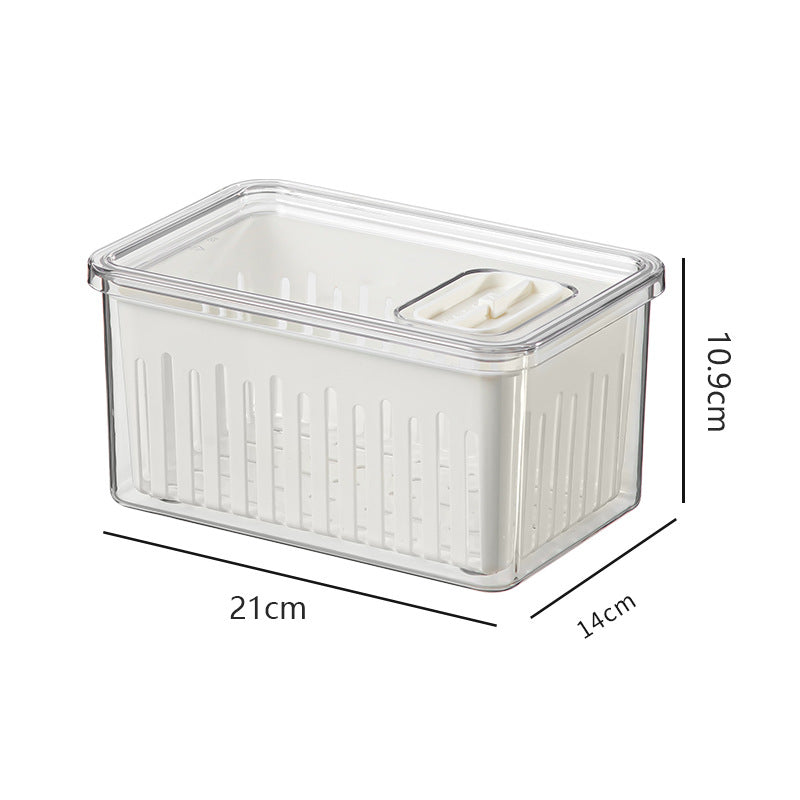 Food grade refrigerator storage box, fruit and vegetable frozen storage box with lid, transparent sealed fresh-keeping box cross-border