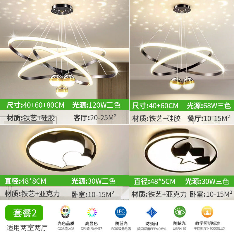 Living room chandelier crystal gypsy fish line lamp restaurant bed and breakfast lighting simple modern Nordic chandelier